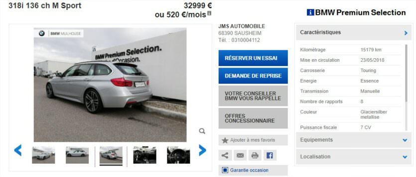 Achat BMW Série 3 Touring F31 occasion prix (3)