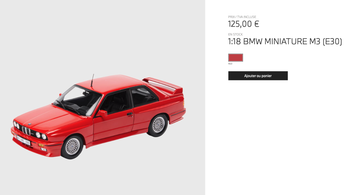 idées cadeaux BMW M3 E30